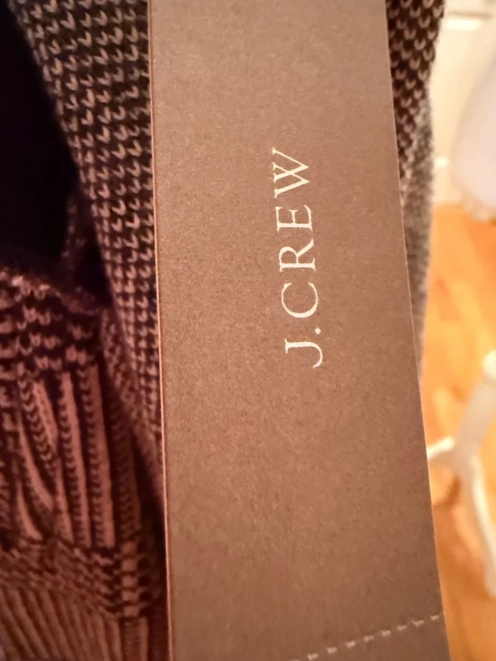J. Crew Black and Gray Plaid Open-Front Knit Blazer